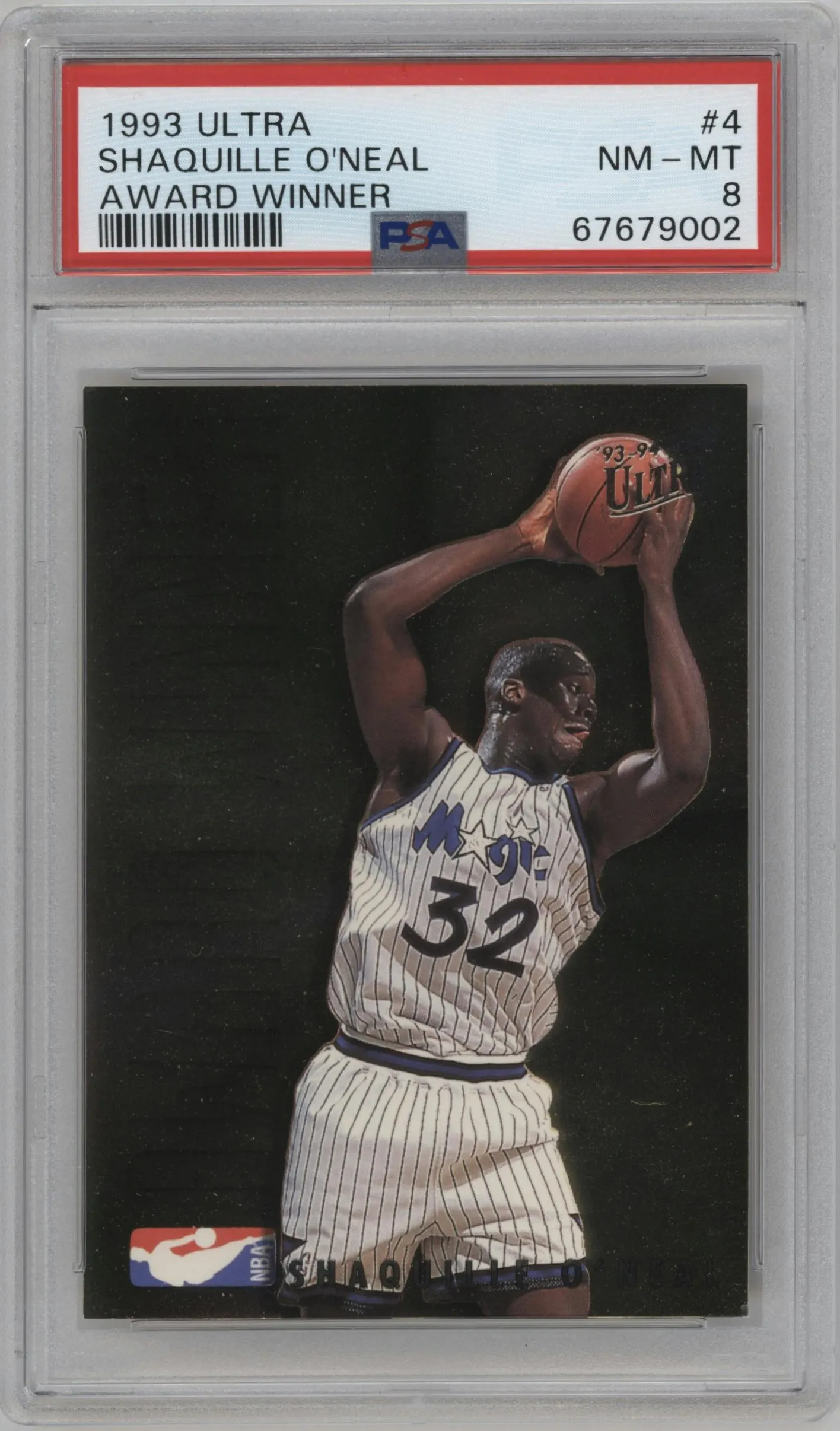 1993 Fleer Ultra Award Winner Shaquille O'Neal #4 PSA 8