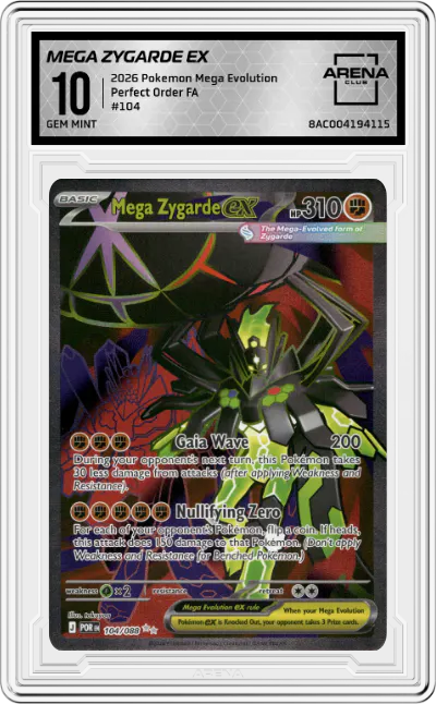 2026 Pokemon Mega Evolution Perfect Order Mega Zygarde ex #104 ARENA CLUB 10