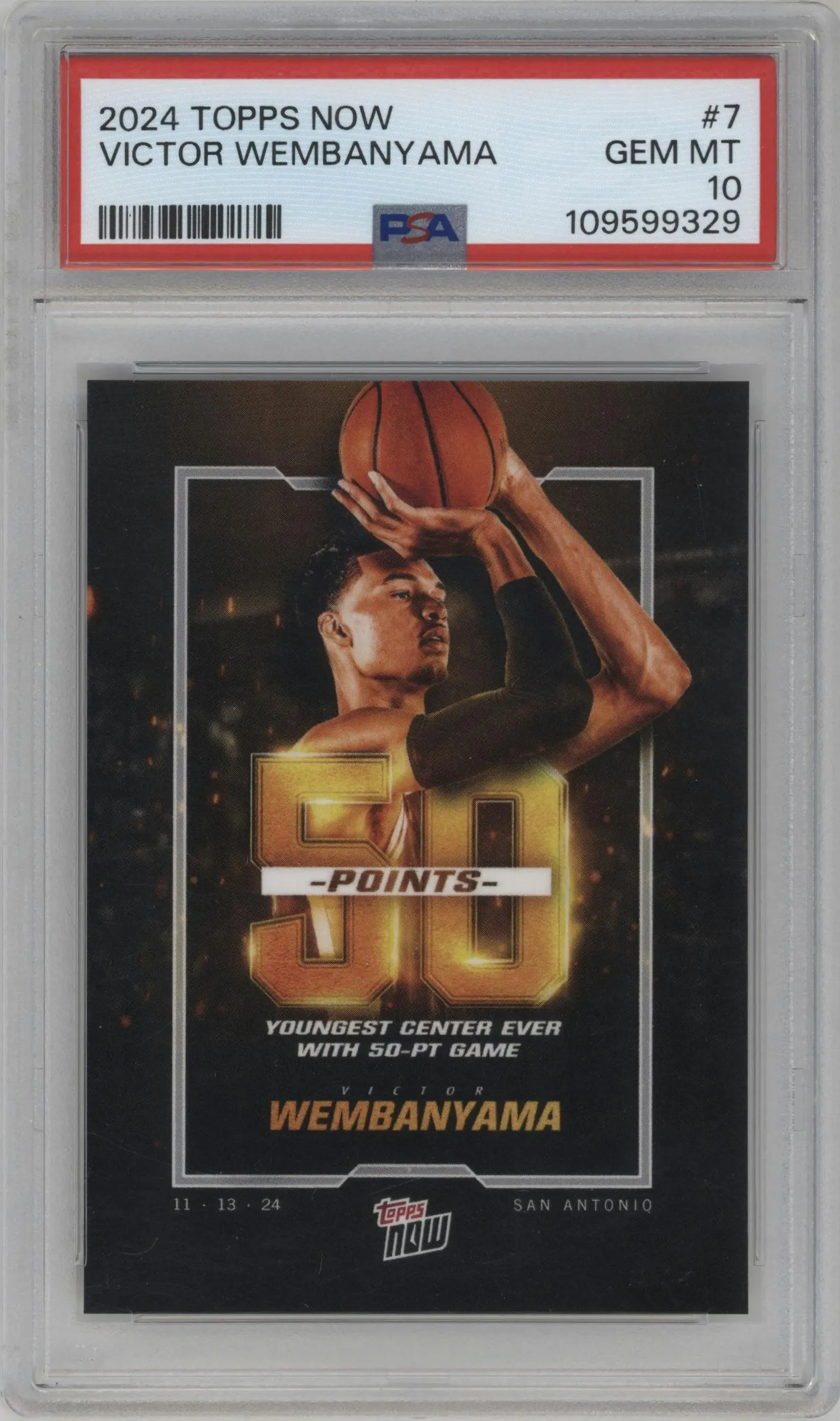 2024 Topps Now Victor Wembanyama PSA 10