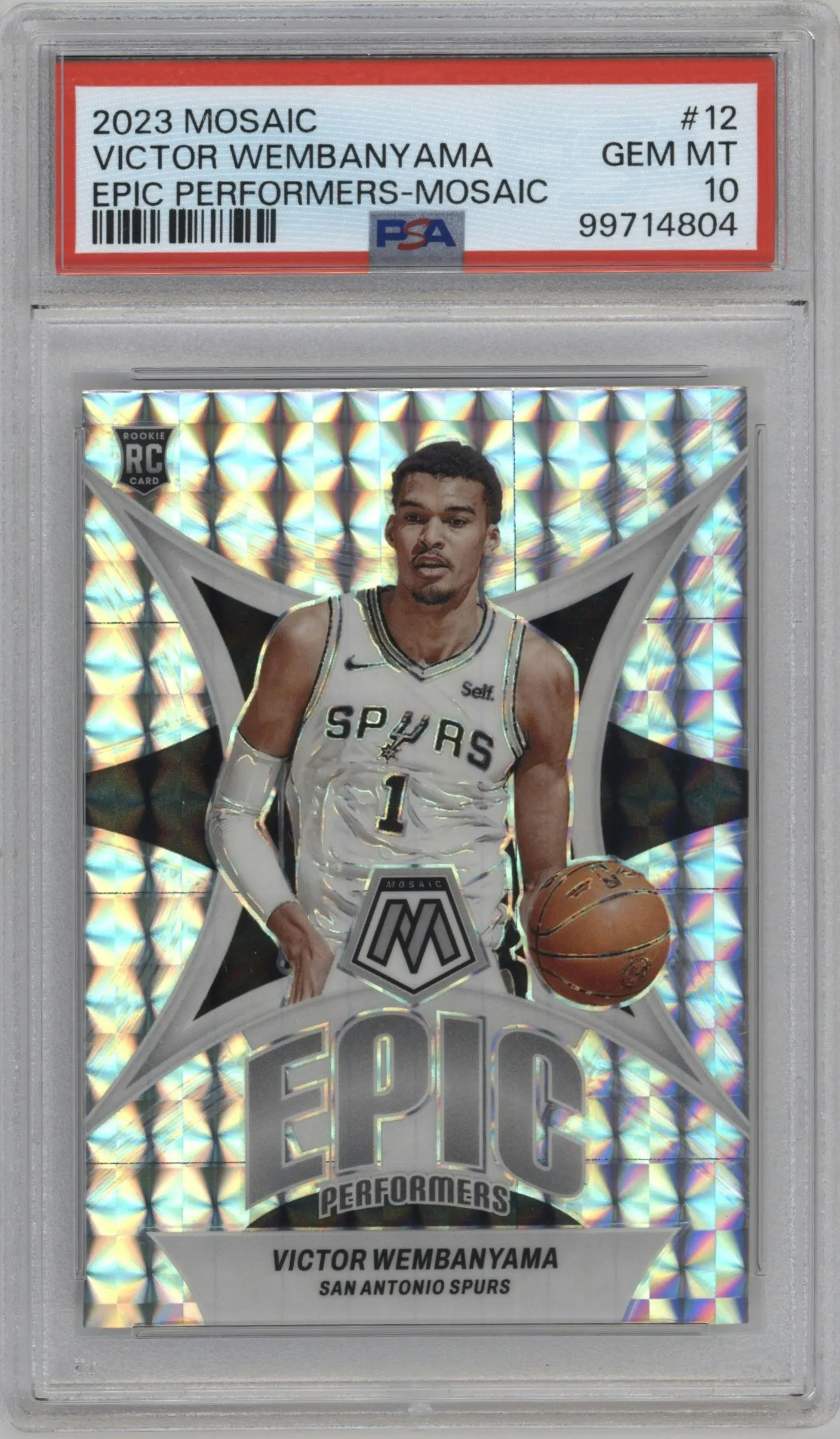 2023 Panini Mosaic Epic Prfrmrs. Victor Wembanyama Mosaic #12 PSA 10