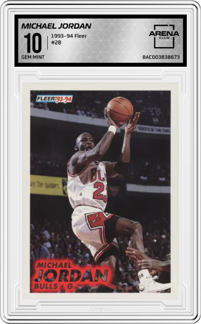 1993 Fleer Michael Jordan #28 ARENA CLUB 10