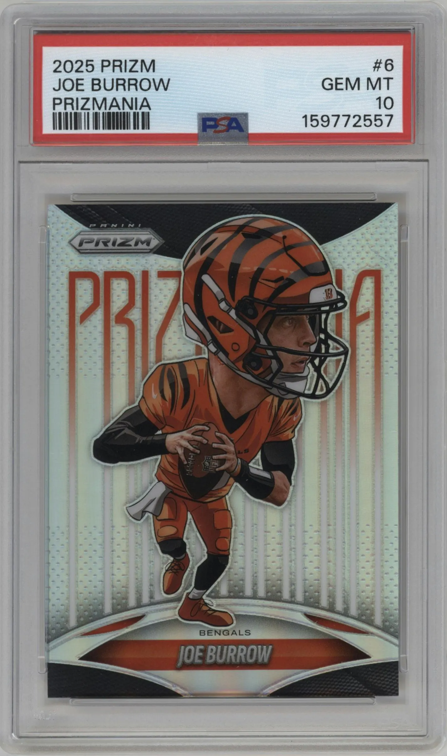 2025 Panini Prizm Prizmania Joe Burrow #6 PSA 10
