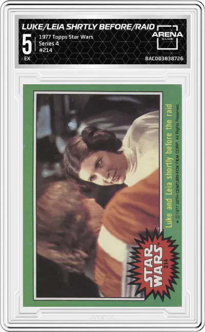1977 Topps Star Wars Series 4 Luke and Leia Shortly Before the Raid #214 ARENA CLUB 5