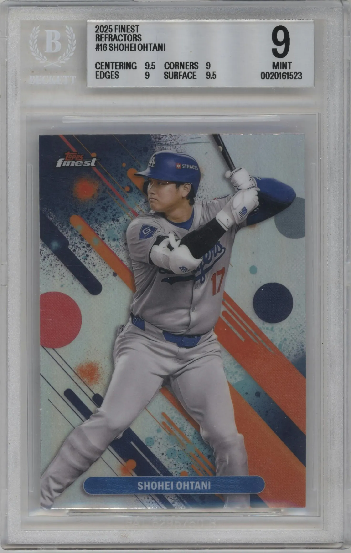 2025 Topps Finest Shohei Ohtani Refractor #16 BGS 9