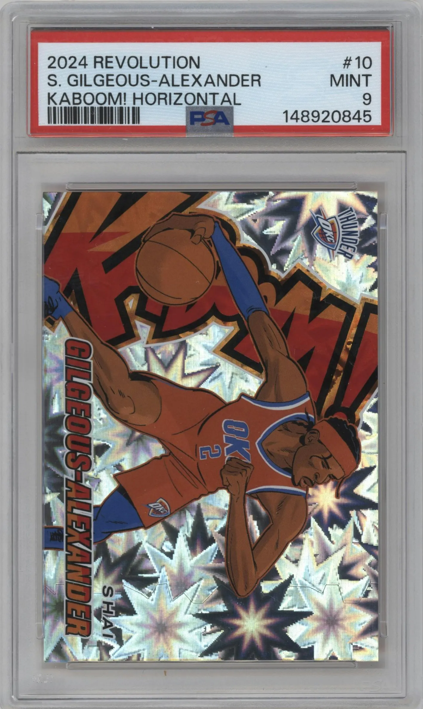 2024 Panini Revolution Kaboom! Horizontal Shai Gilgeous-Alexander PSA 9