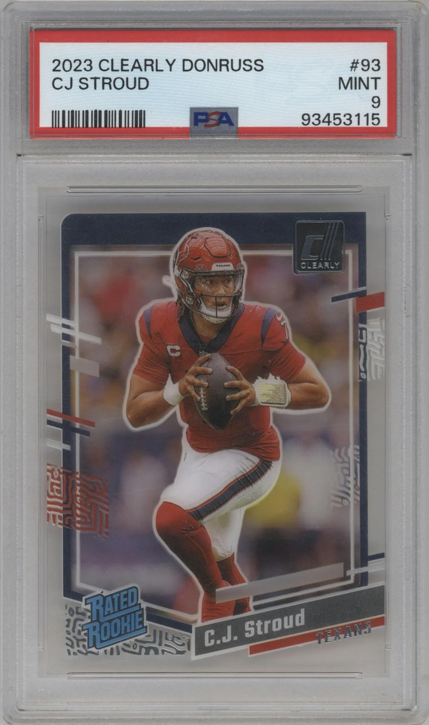 2023 Clearly Donruss Rated Rookie C.J. Stroud #93 PSA 9