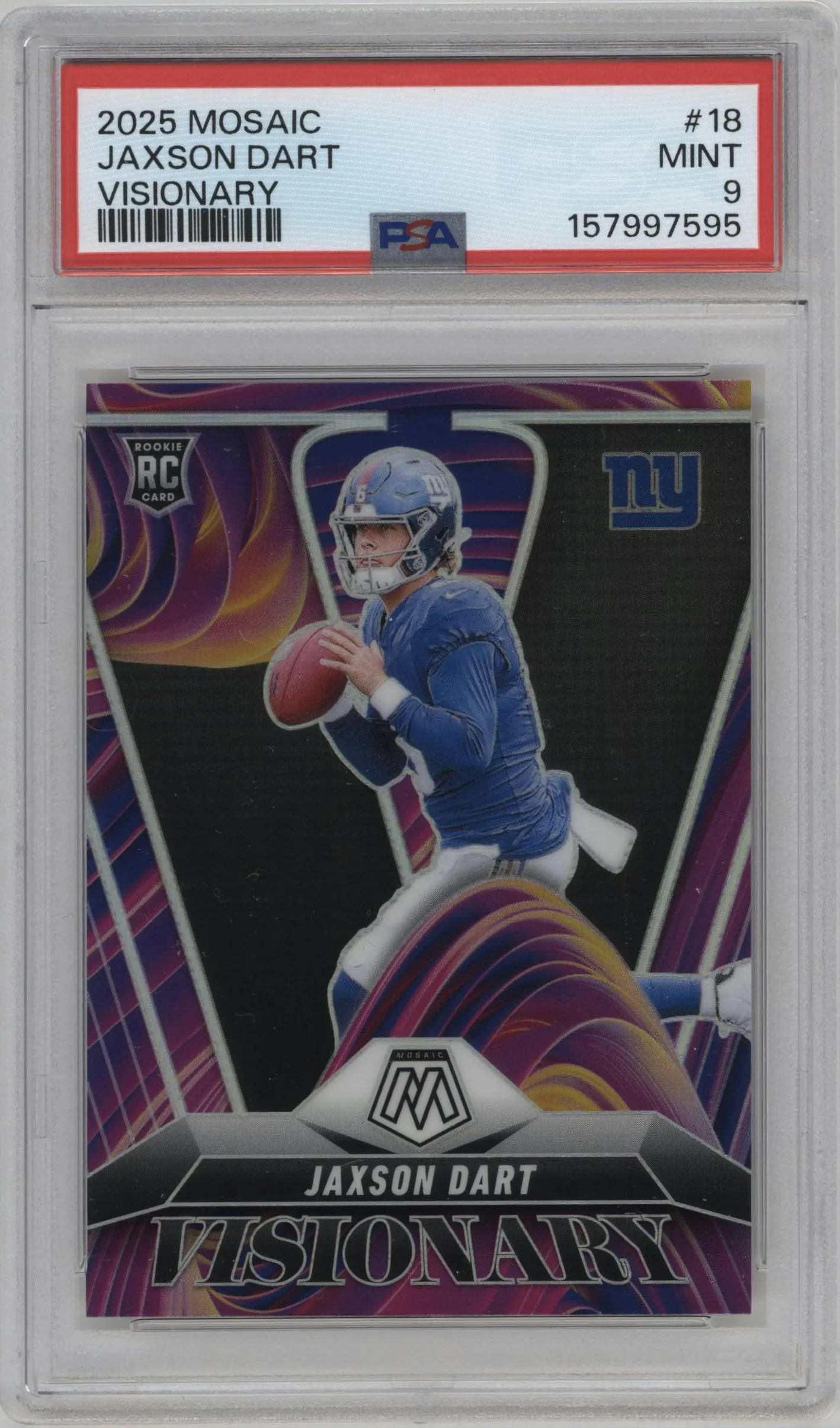 2025 Panini Mosaic Visionary Jaxson Dart #18 PSA 9