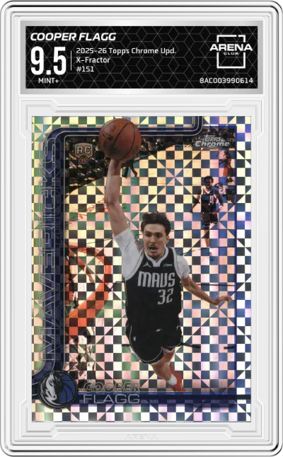 2025 Topps Chrome Update Cooper Flagg X-Fractor #151 ARENA CLUB 9.5