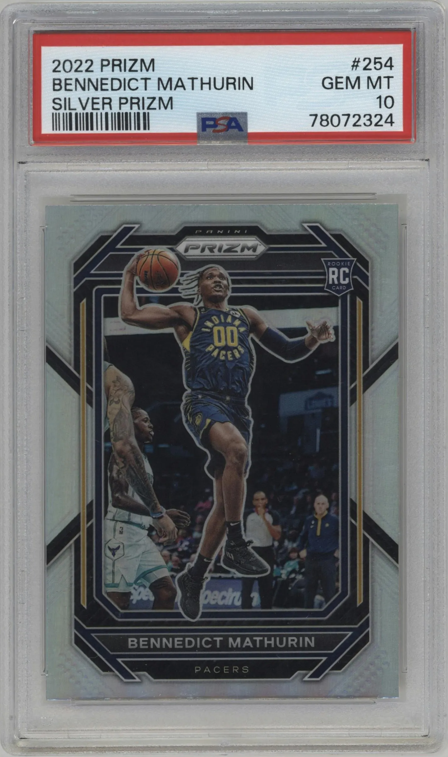 2022 Panini Prizm Bennedict Mathurin Silver Prizm #254 PSA 10