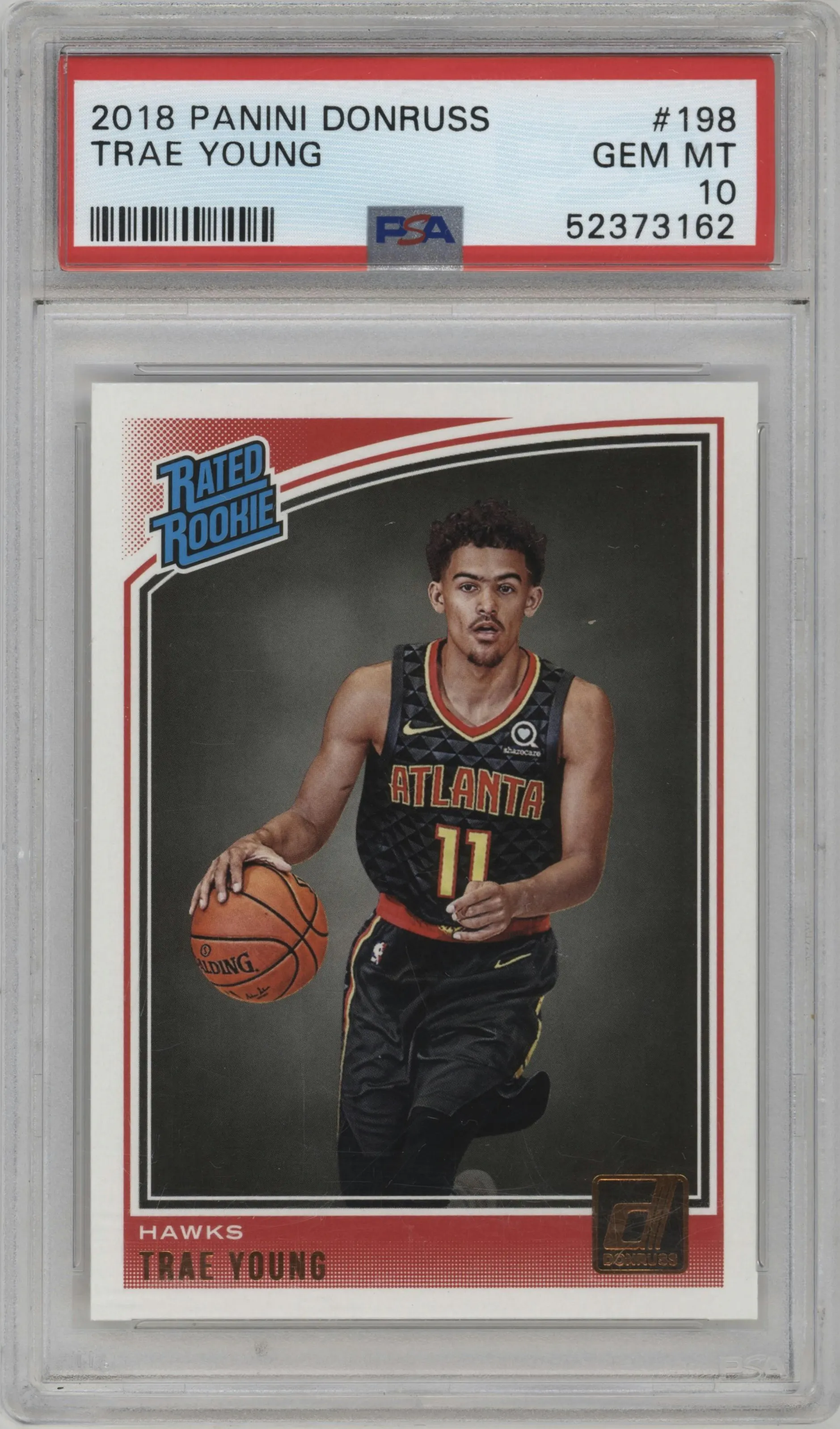2018 Panini Donruss Rated Rookie Trae Young #198 PSA 10