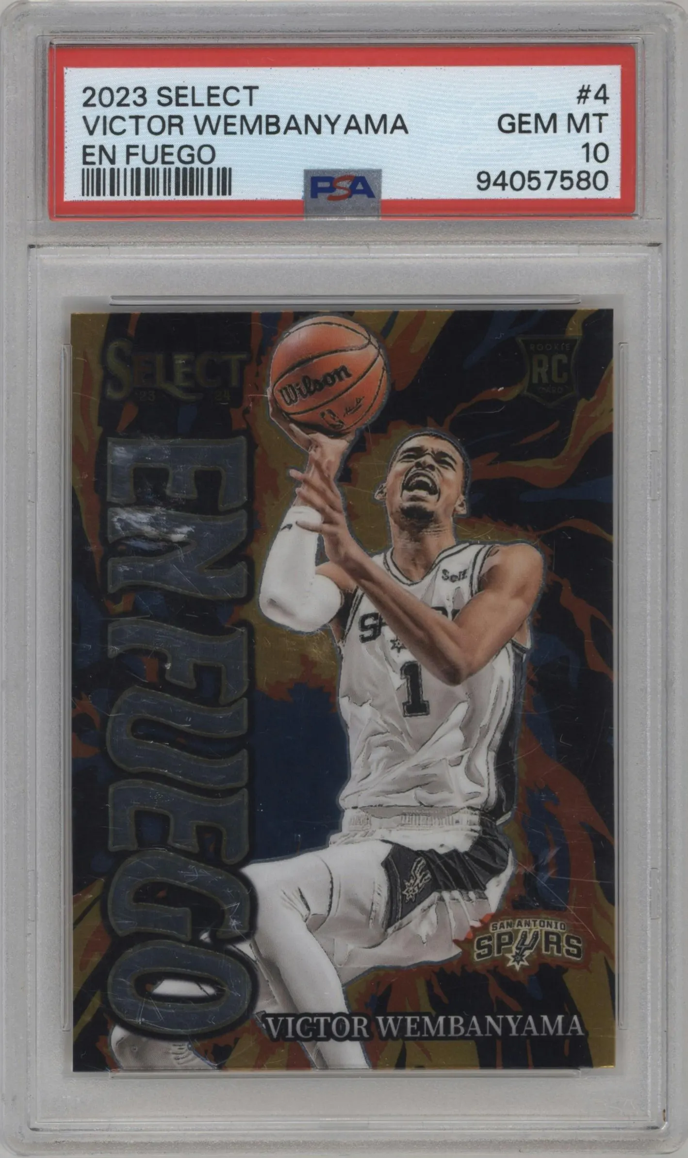 2023 Panini Select En Fuego Victor Wembanyama #4 PSA 10