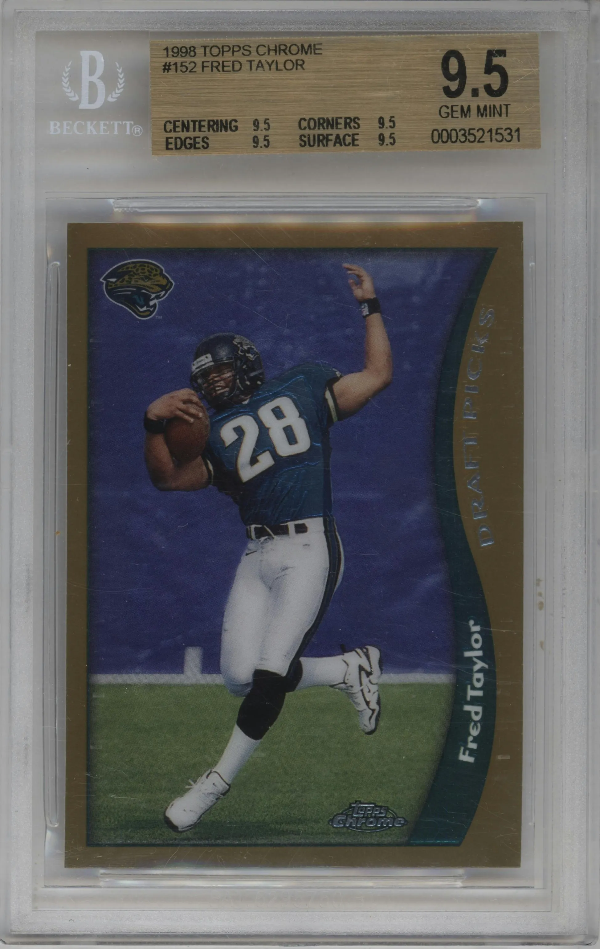 1998 Topps Chrome Fred Taylor #152 BGS 9.5