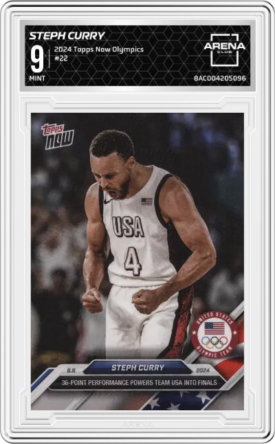 2024 Topps Now Olympics Steph Curry #22 ARENA CLUB 9