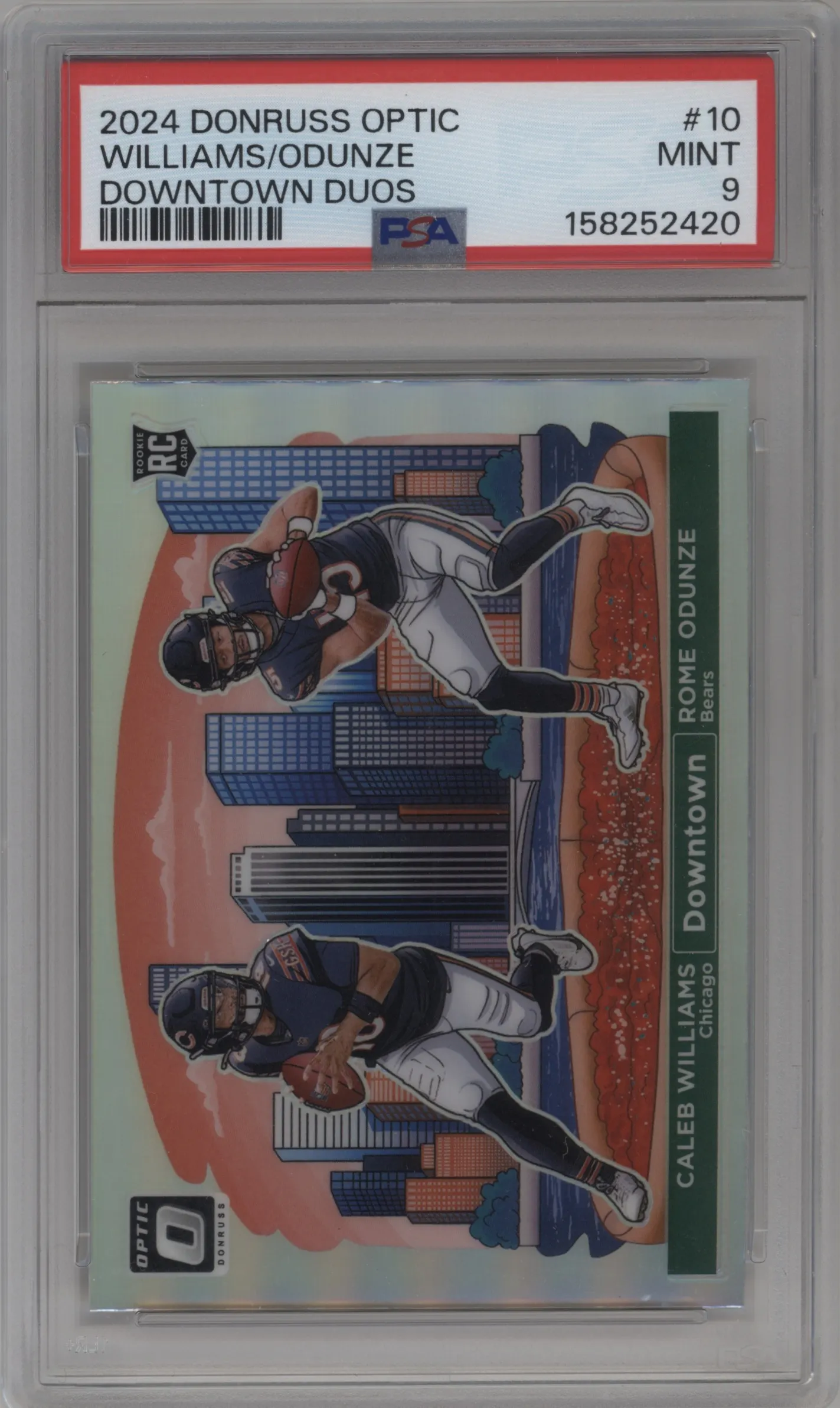 2024 Donruss Optic Downtown Duos Caleb Williams/Rome Odunze #10 PSA 9