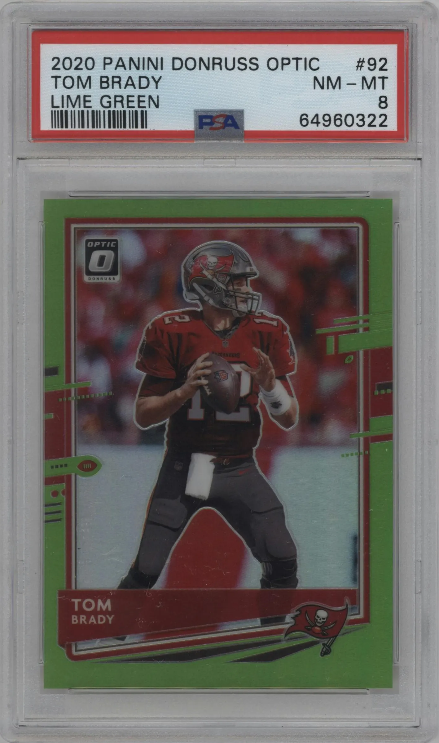 2020 Panini Donruss Optic Tom Brady Lime Green #92 PSA 8