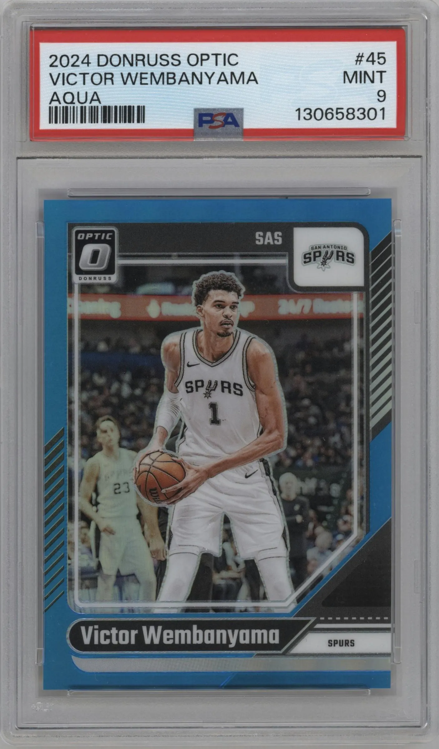 2024 Donruss Optic Victor Wembanyama Aqua #45 PSA 9