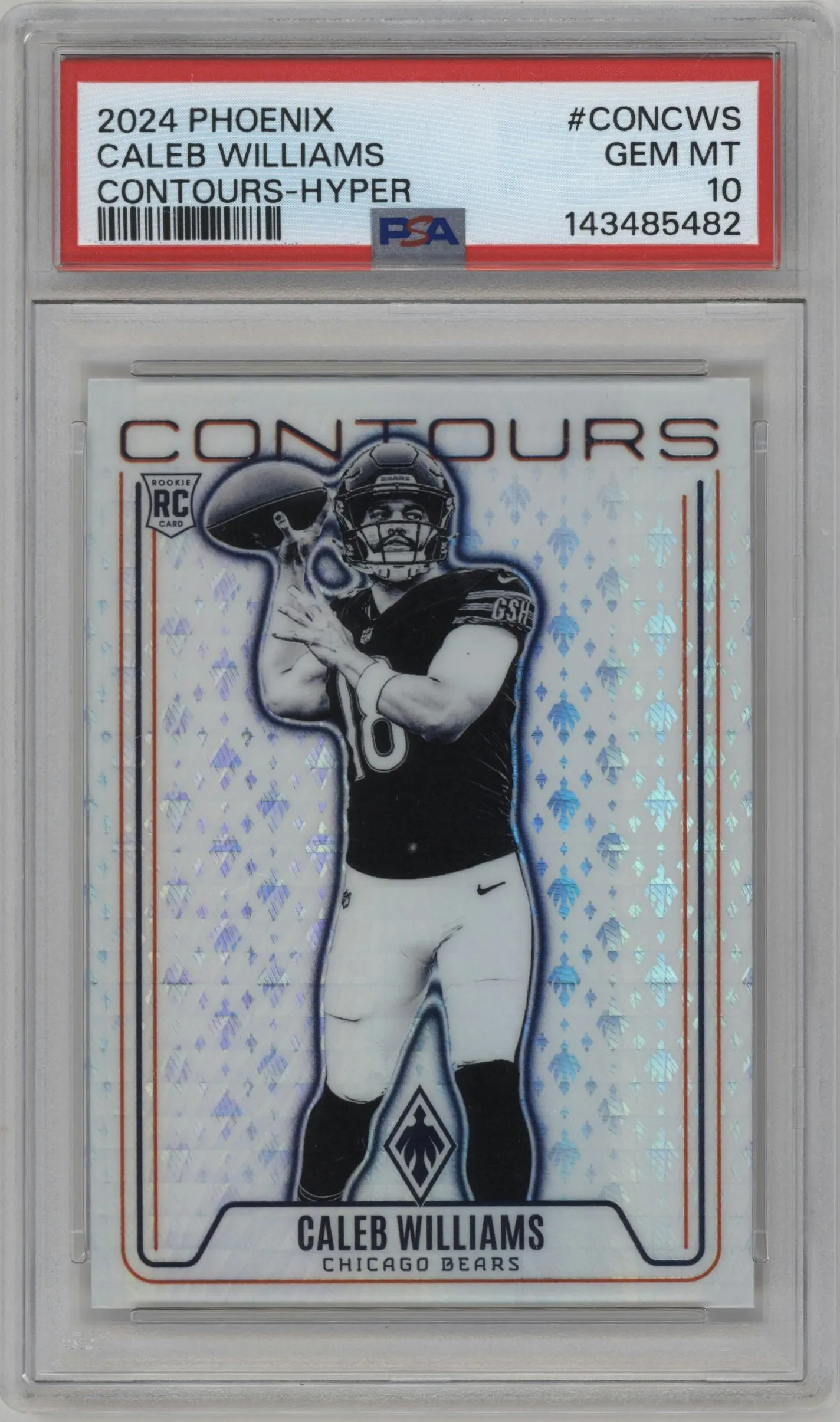 2024 Panini Phoenix Contours Caleb Williams Hyper #CON-CWS PSA 10