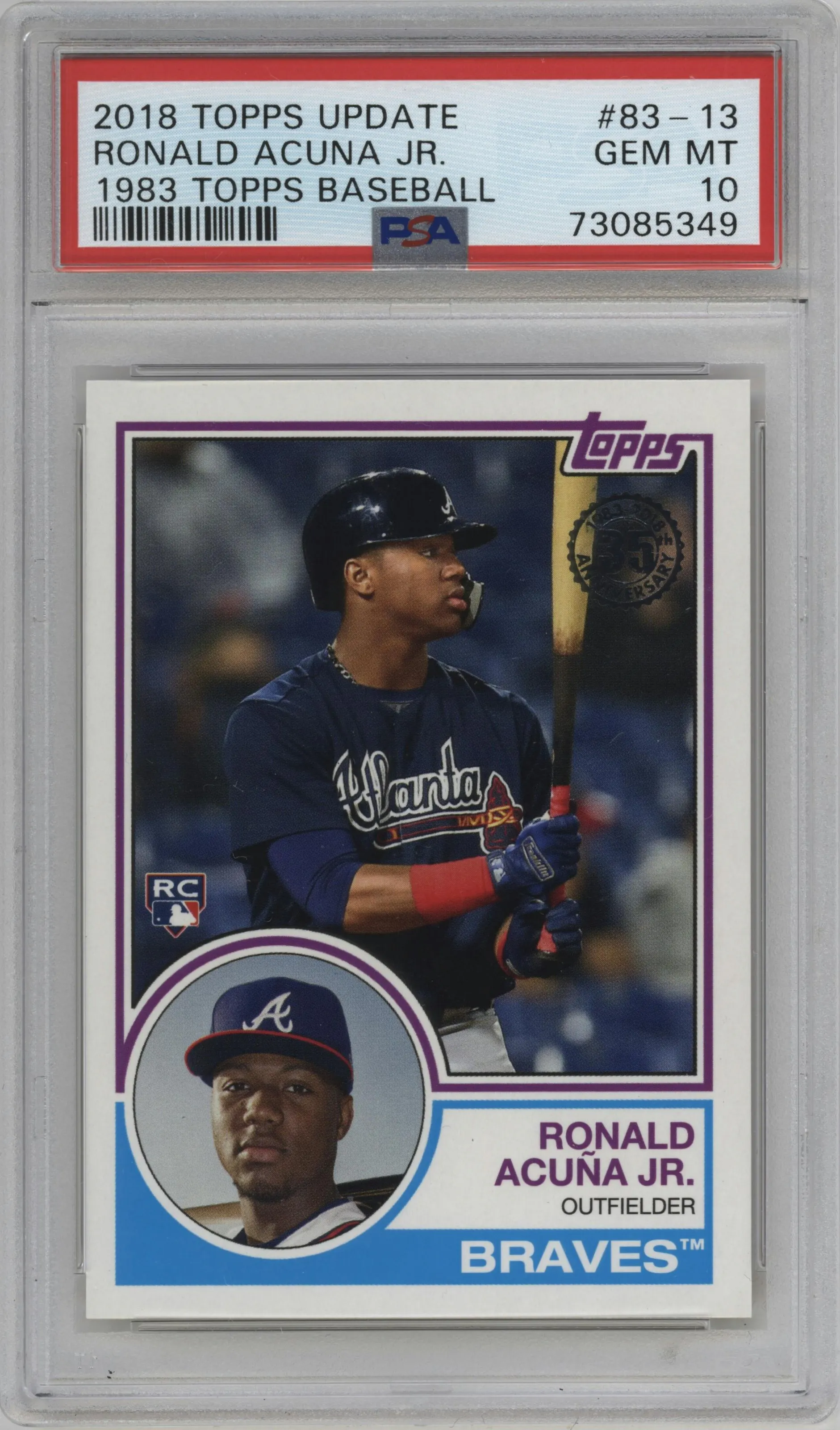 2018 Topps Update 1983 Topps Ronald Acuna Jr. #83-13 PSA 10