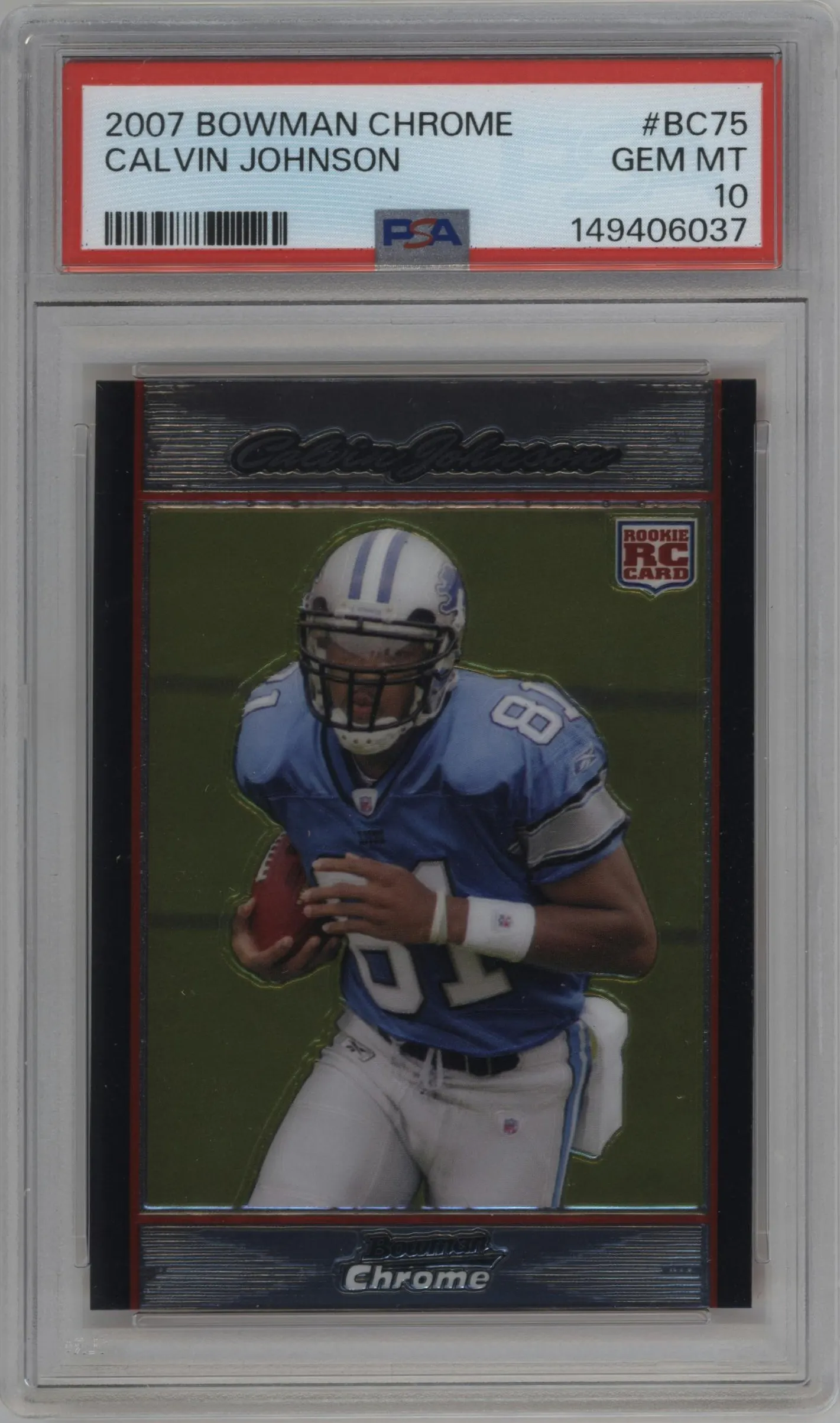 2007 Bowman Chrome Calvin Johnson #BC75 PSA 10