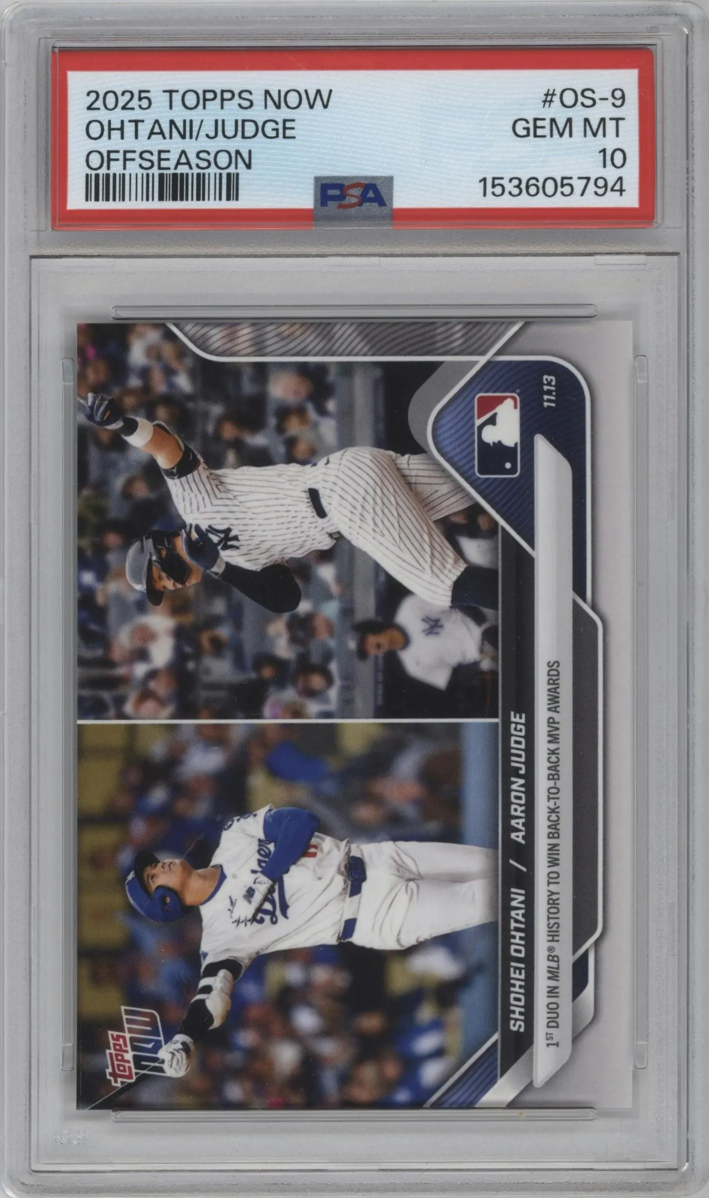 2025 Topps Now Off-Season Shohei Ohtani/Aaron Judge #OS-9 PSA 10