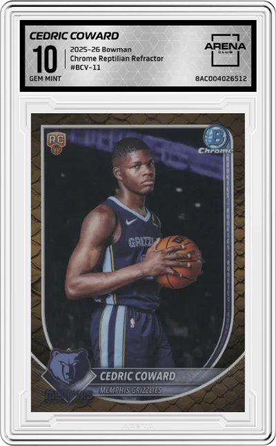 2025 Bowman Chrome Cedric Coward Reptilian Refractor #BCV-11 ARENA CLUB 10