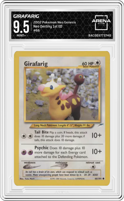 2002 Pokemon Neo Genesis Neo Destiny Girafarig ARENA CLUB 9.5