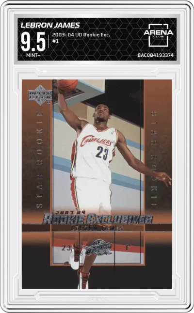 2003 Upper Deck Rookie Exclusives LeBron James #1 ARENA CLUB 9.5