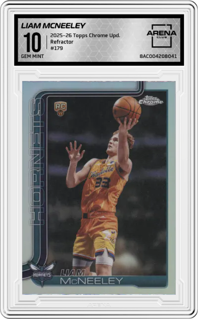 2025 Topps Chrome Update Liam McNeeley Refractor #179 ARENA CLUB 10