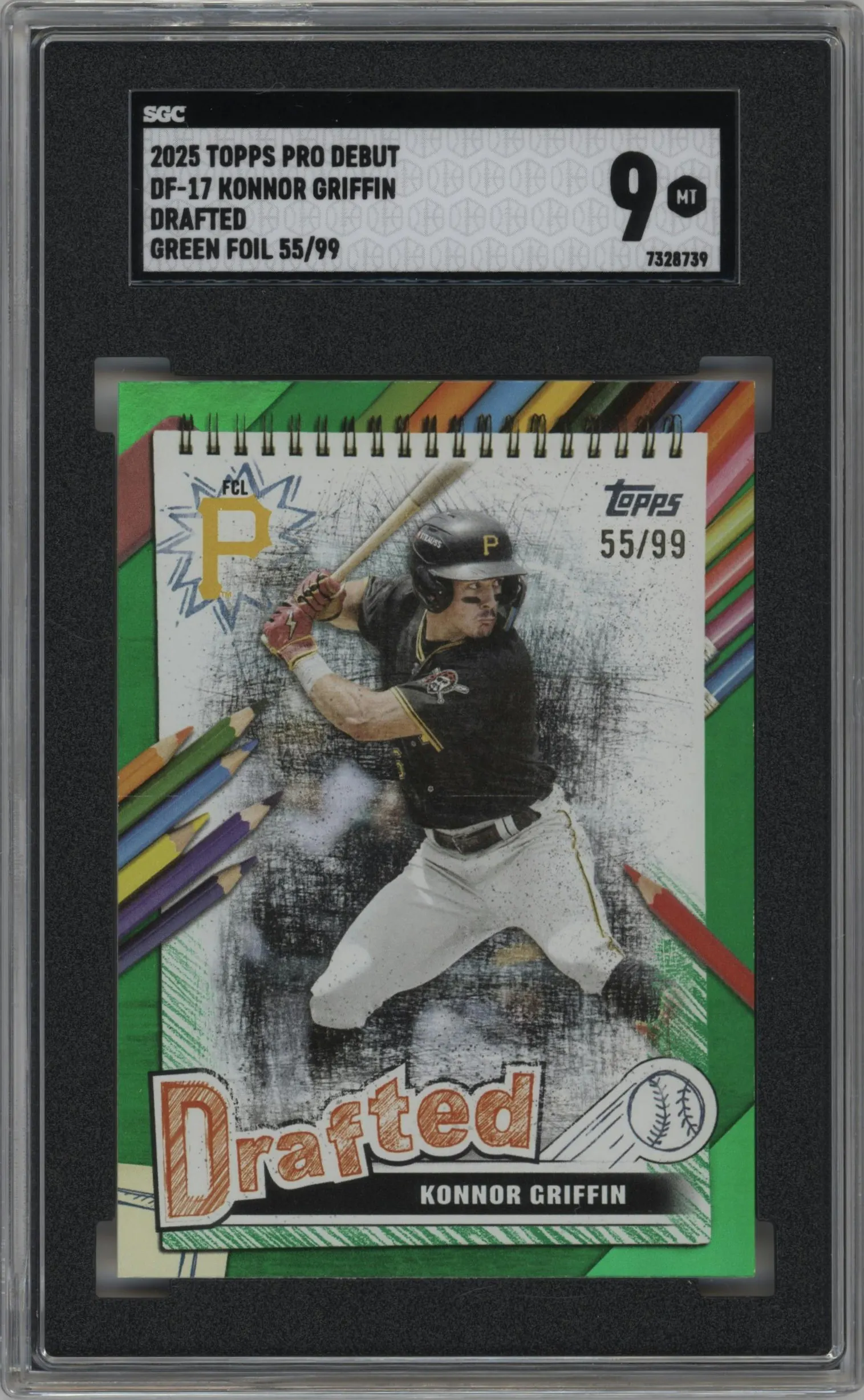 2025 Topps Pro Debut Drafted Konnor Griffin Green Foil #DF-17 SGC 9