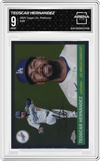 2025 Topps Chrome Platinum Teoscar Hernandez ARENA CLUB 9