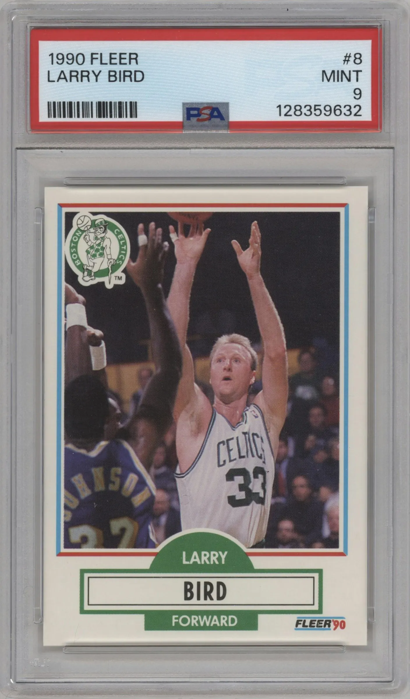 1990 Fleer Larry Bird #8  PSA 9