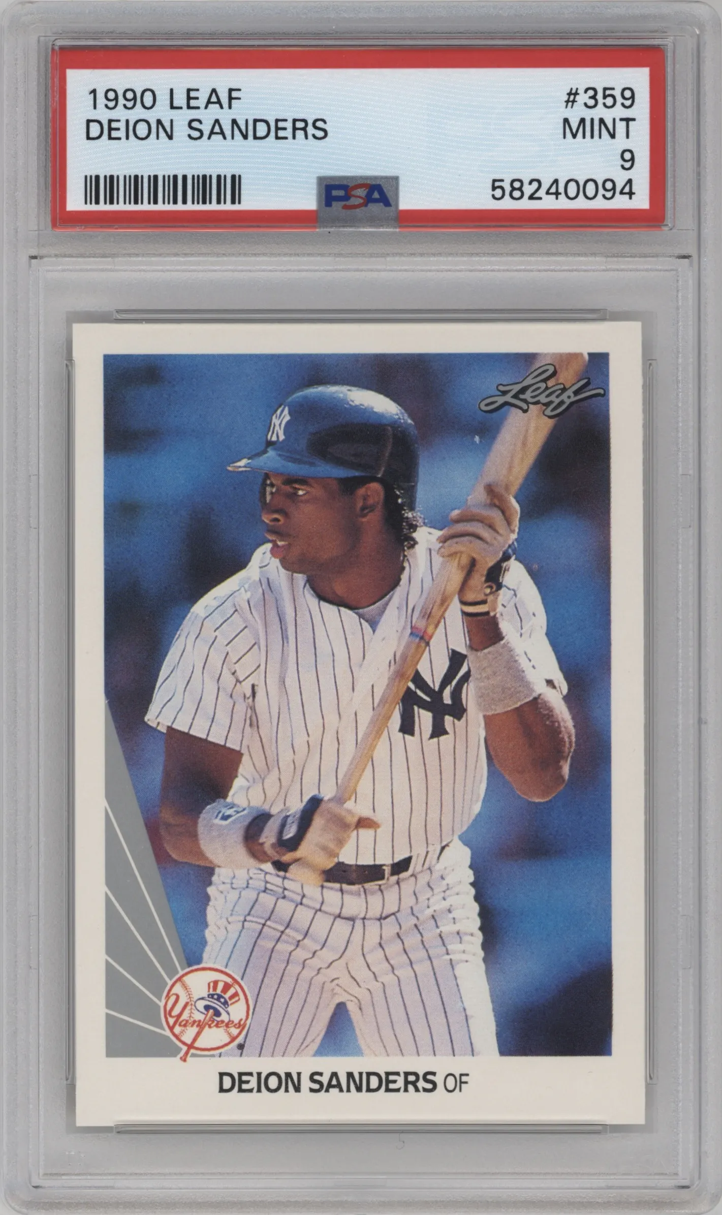 1990 Leaf Deion Sanders #359 PSA 9