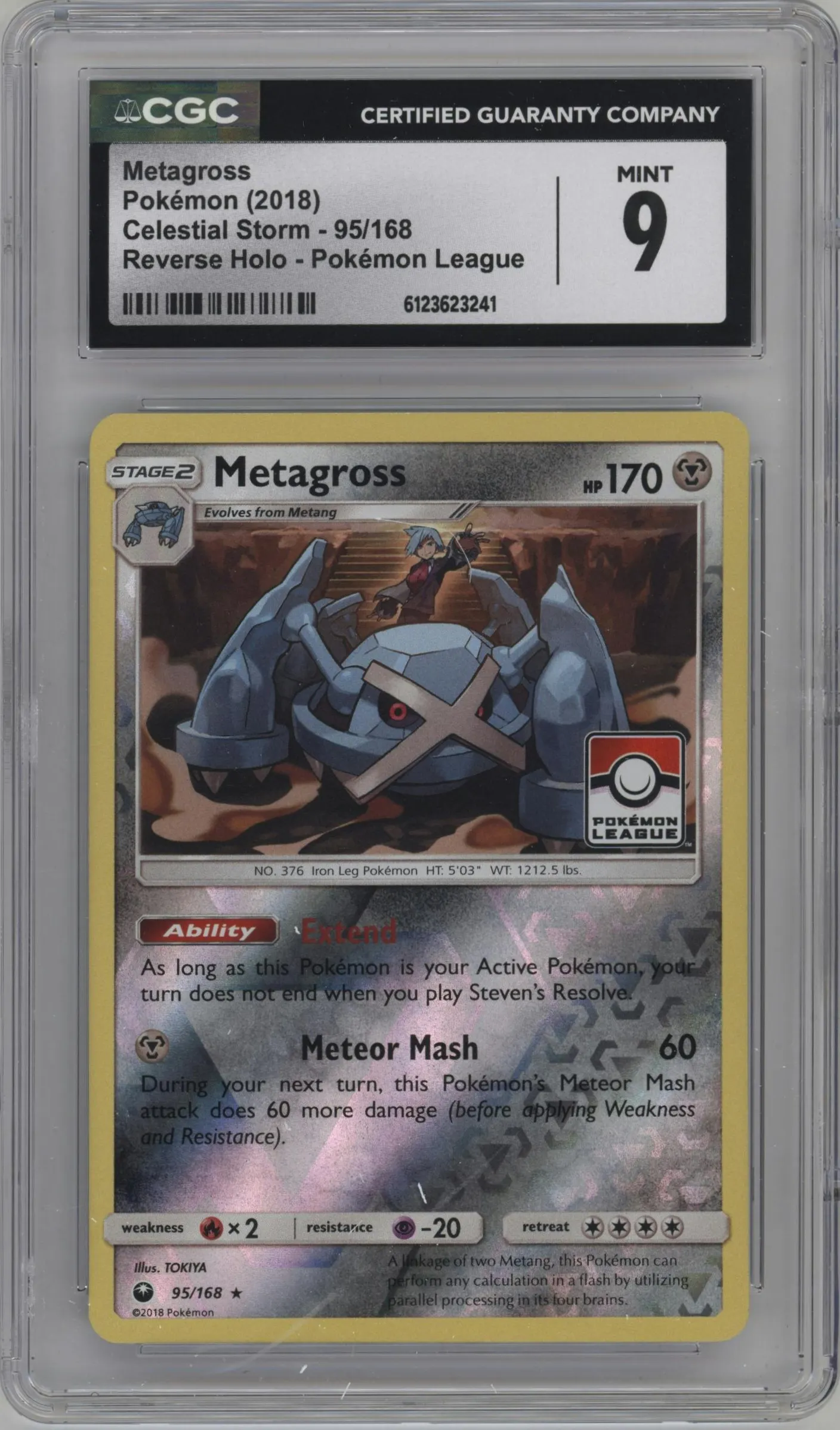 2018 Pokemon S&M Celestial Storm Metagross 2018 Pokemon League Celestial Storm Season 2 #95 CGC 9