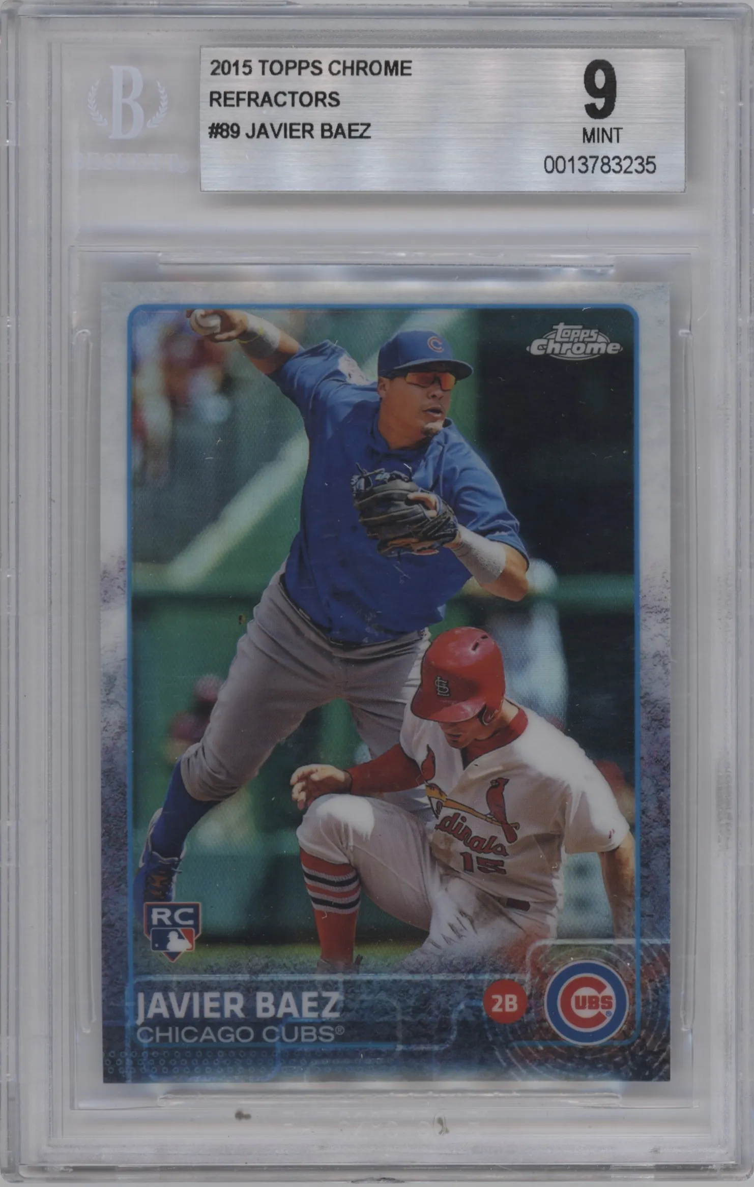 2015 Topps Chrome Javier Baez Refractor #89 BGS 9