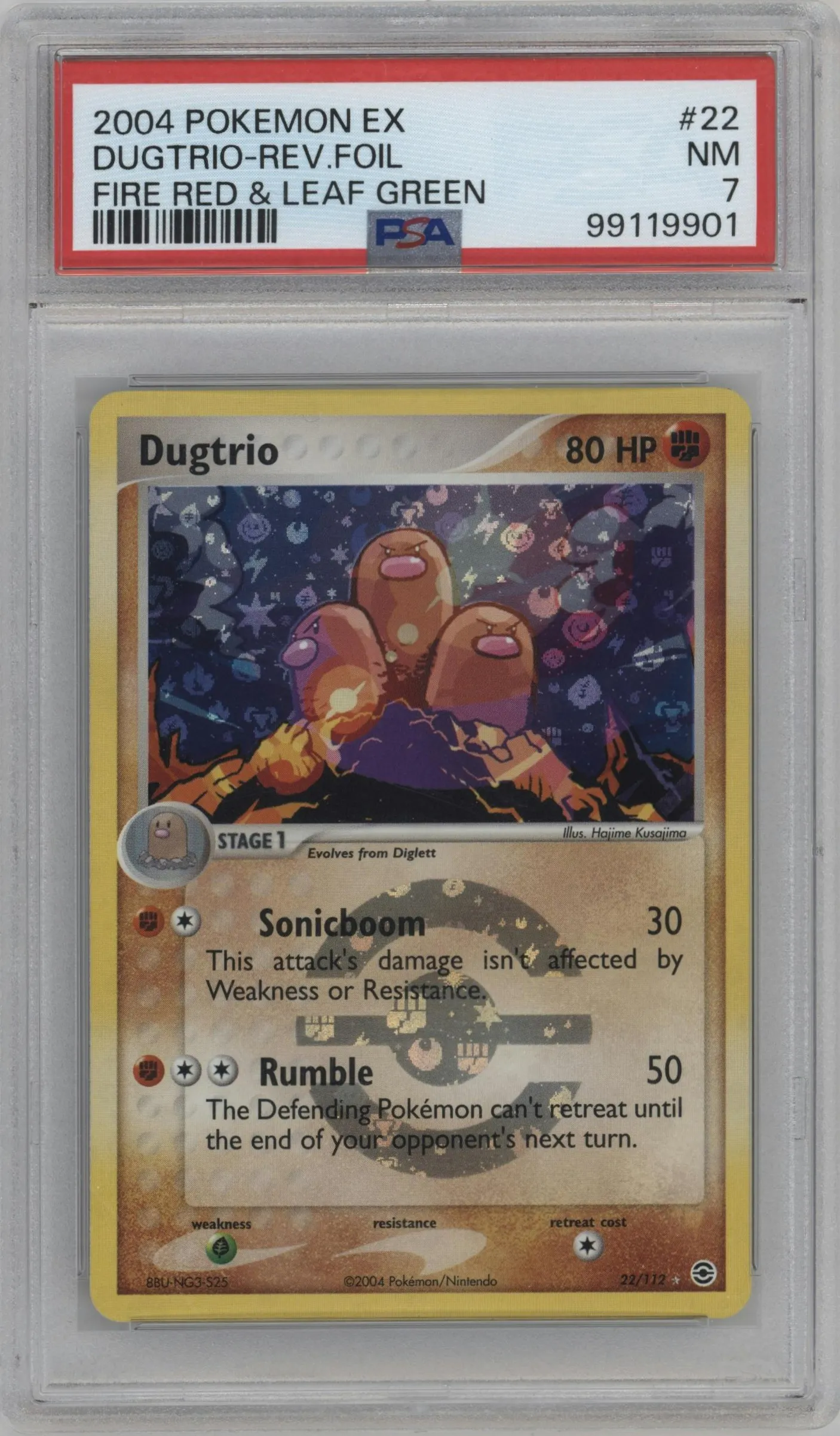 2004 Pokemon EX FR & LG Dugtrio #22  PSA 7