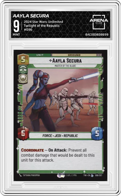 2024 Star Wars: Unlimited Twilight of the Republic Aayla Secura ARENA CLUB 9