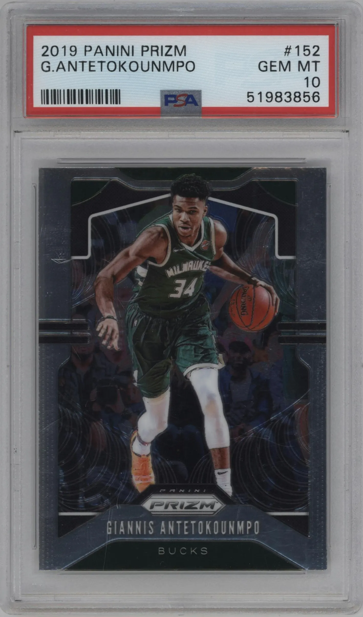 2019 Panini Prizm Giannis Antetokounmpo #152 PSA 10