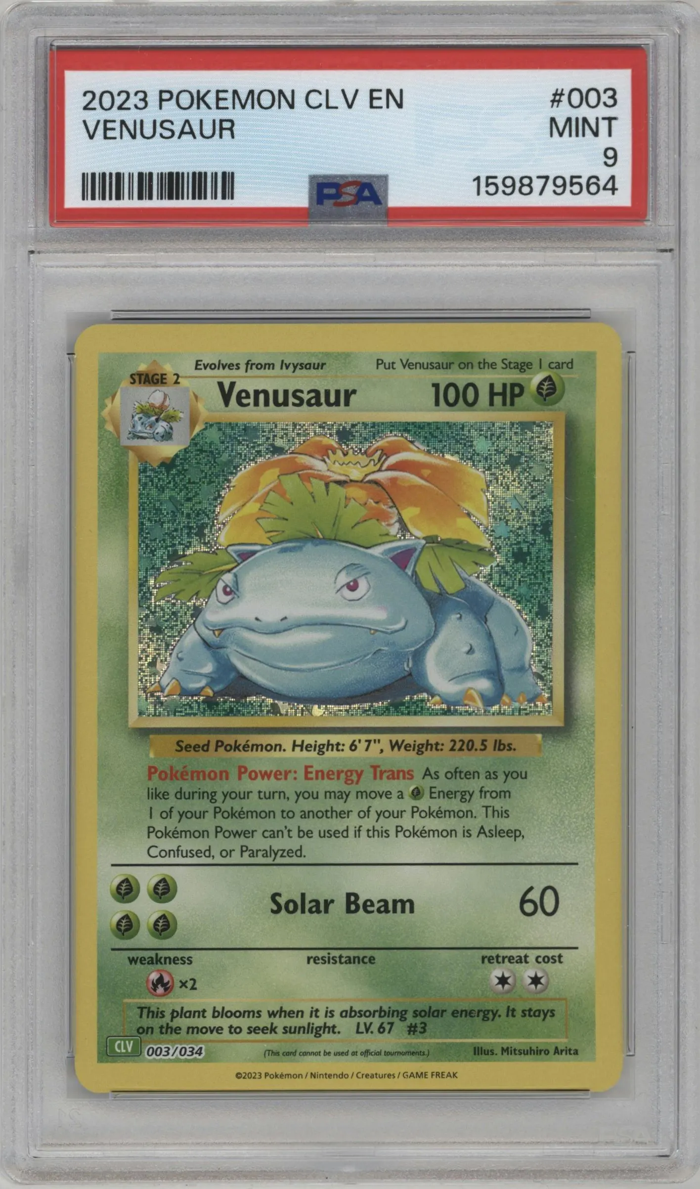 2023 Pokemon CLV Venusaur PSA 9