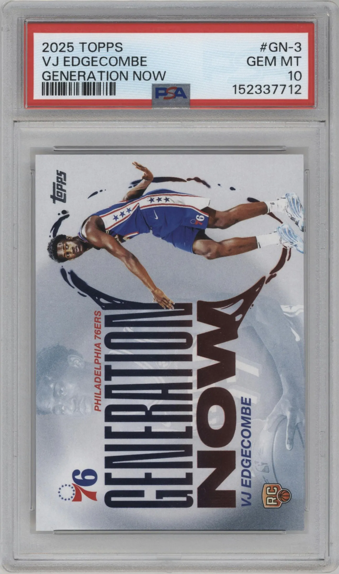 2025 Topps Generation Now VJ Edgecombe #GN-3 PSA 10