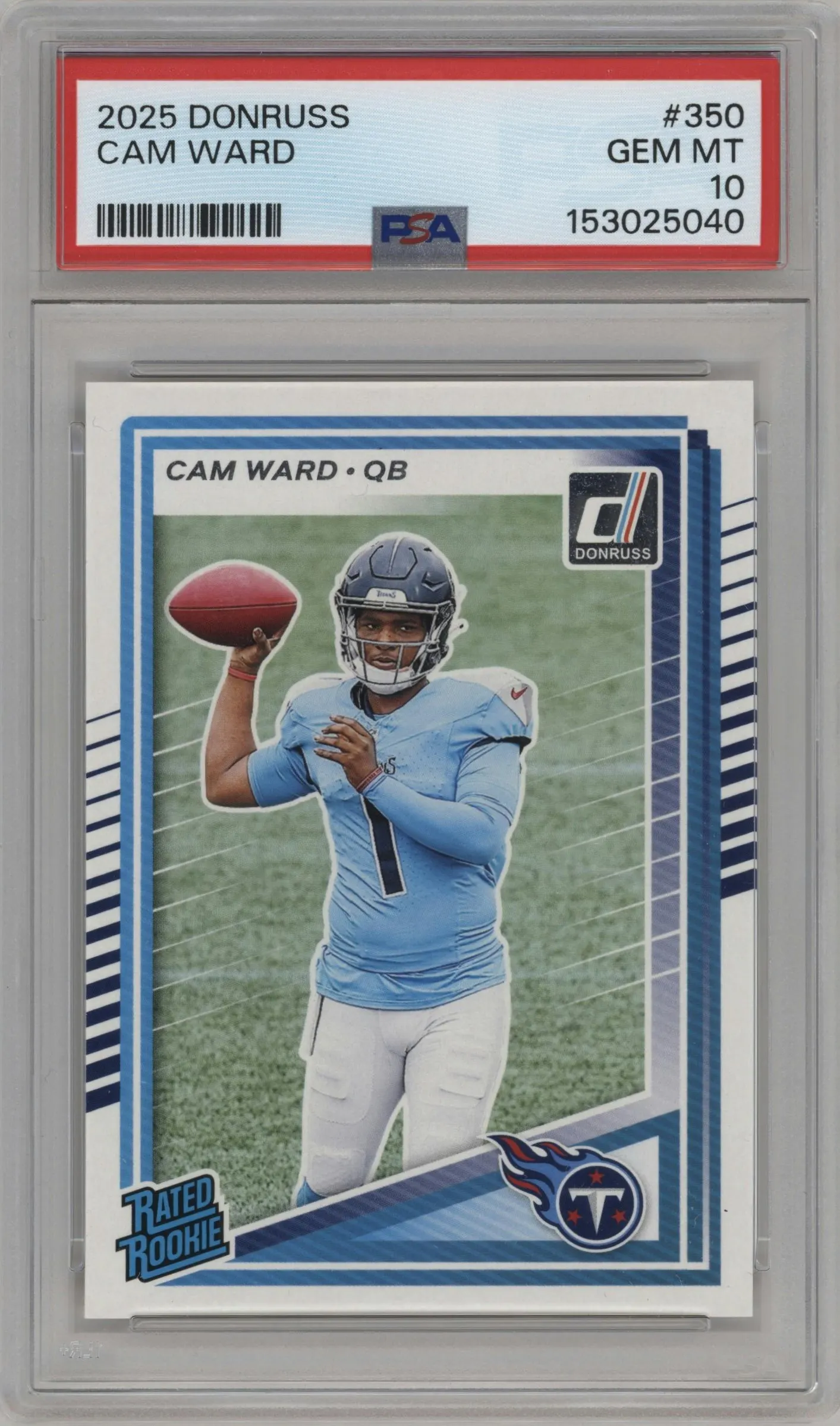 2025 Panini Donruss Rated Rookie Cam Ward #350 PSA 10