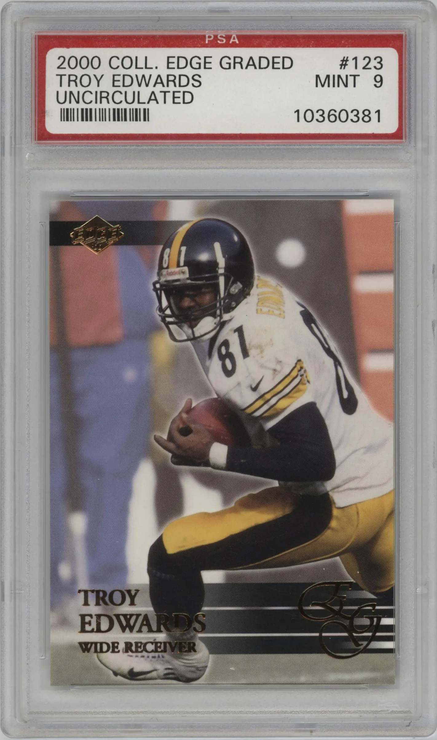 2000 Collector's Edge EG Troy Edwards Uncirculated #123 PSA 9