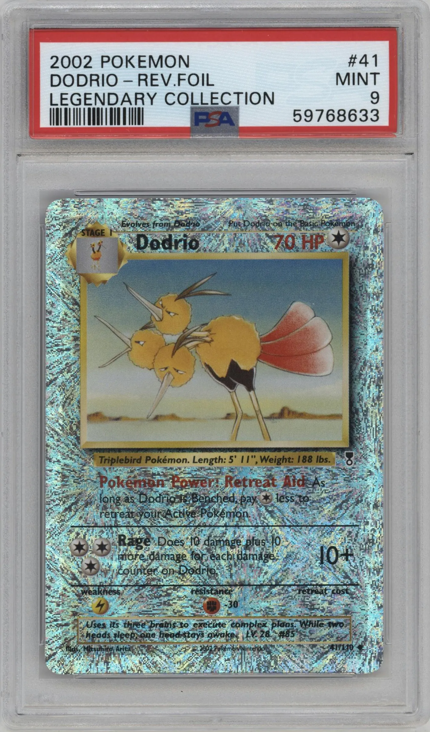 2002 Pokemon Legendary Collection Dodrio #41 PSA 9