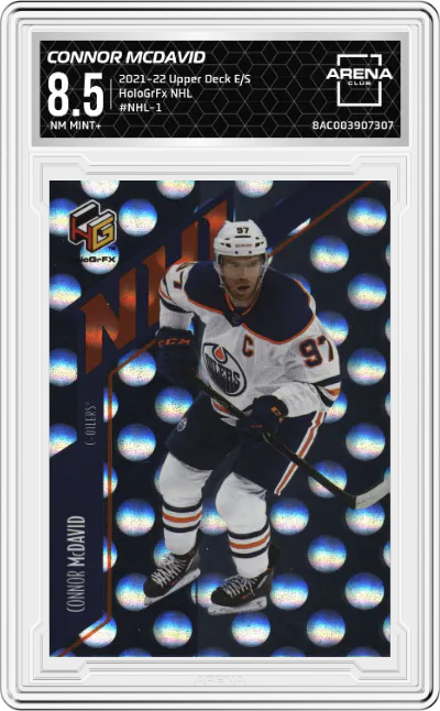 2021 Upper Deck Extended Series HoloGrFx NHL Connor McDavid #NHL-1 ARENA CLUB 8.5