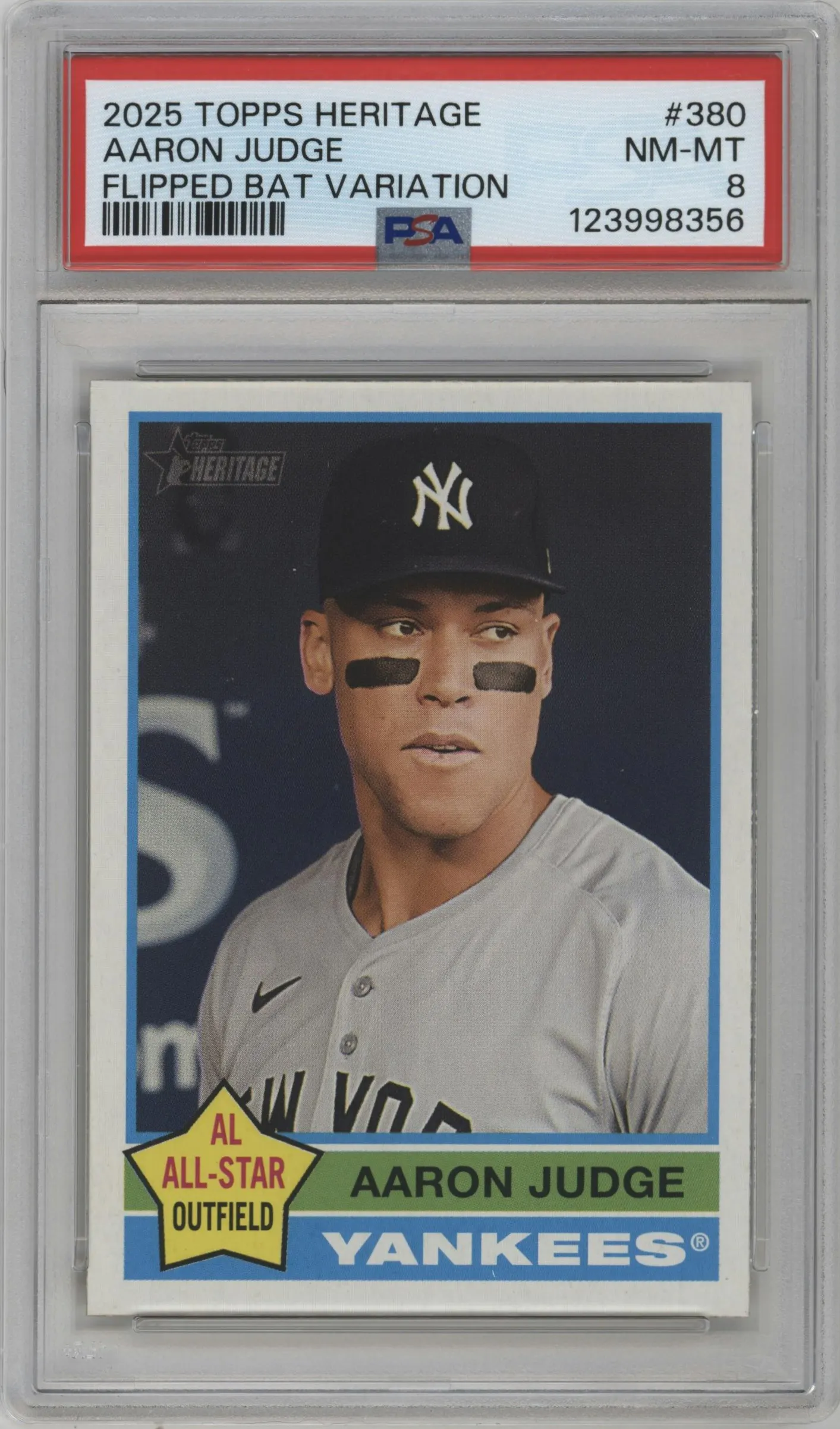 2025 Topps Heritage Image Variation Aaron Judge #380 PSA 8