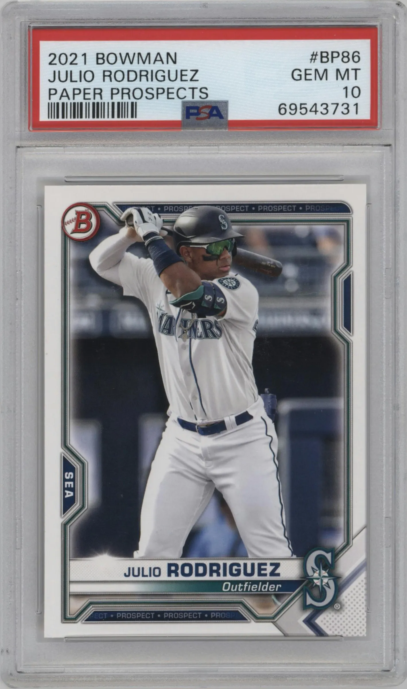 2021 Bowman Prospect Julio Rodriguez #BP-86 PSA 10