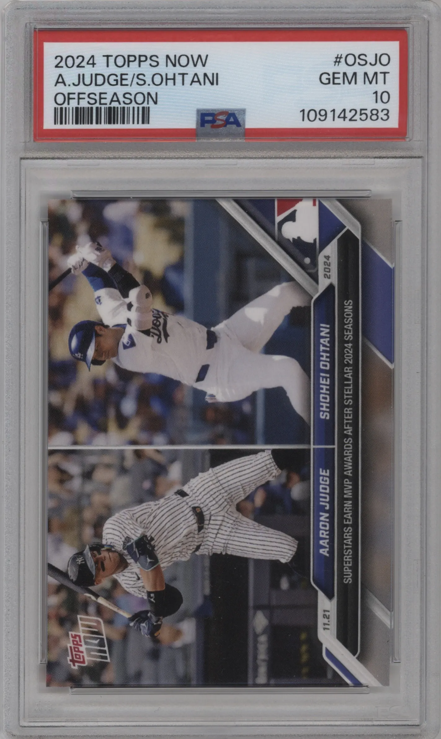 2024 Topps Now Off-Season Aaron Judge/Shohei Ohtani PSA 10