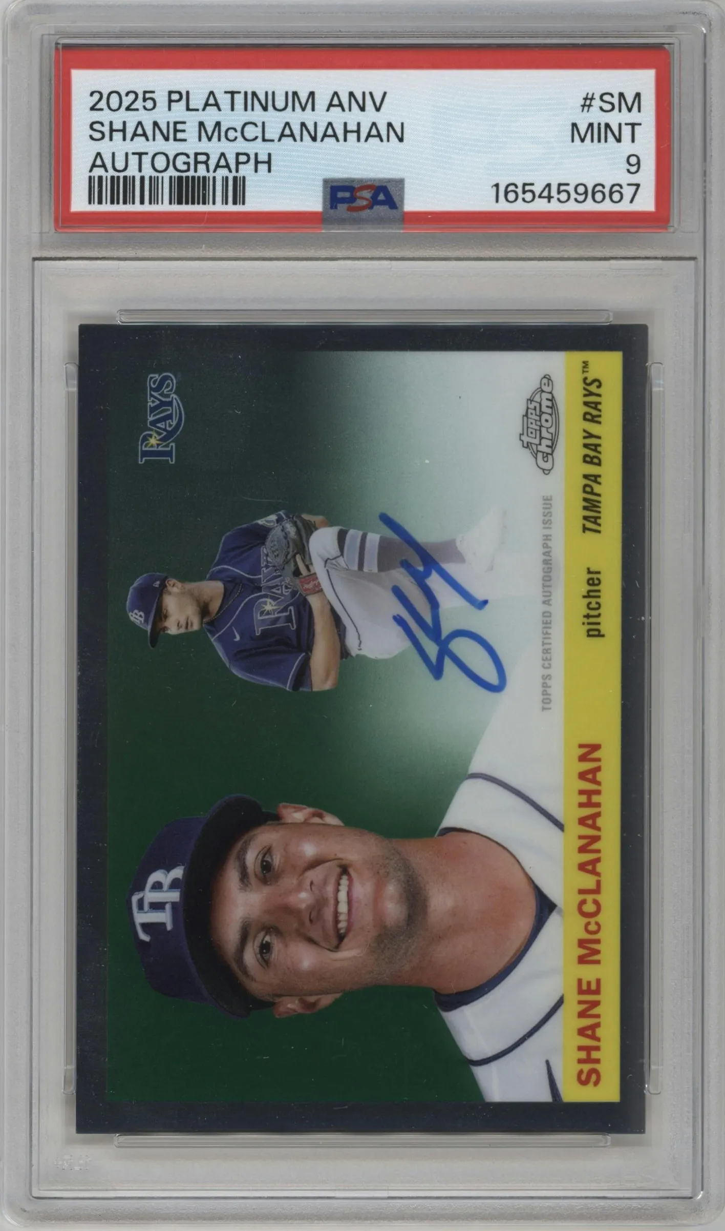 2025 Topps Chrome Platinum Auto Shane McClanahan #CPA-SM PSA 9