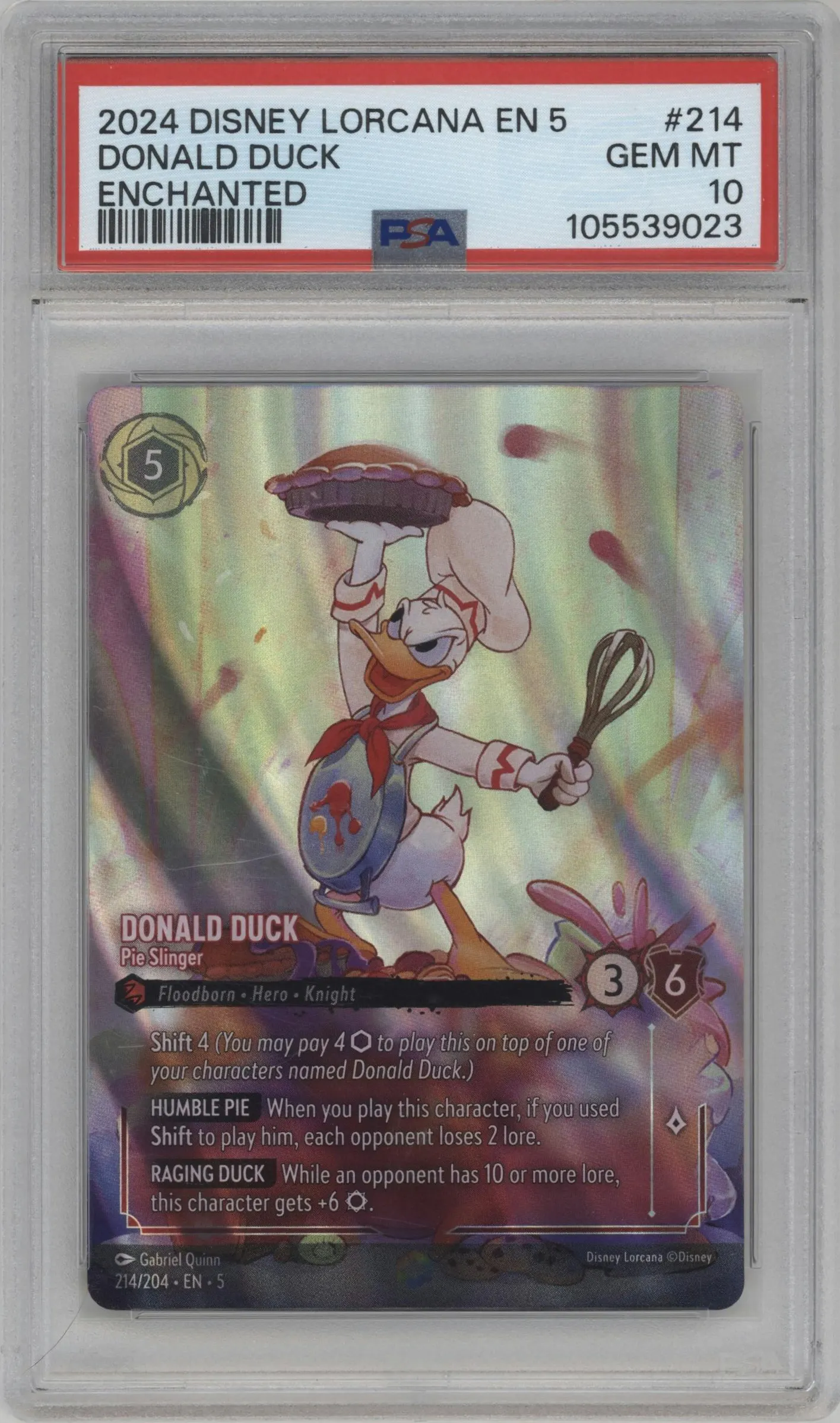 2024 Disney Lorcana Shimmering Skies Donald Duck Enchanted #214 PSA 10