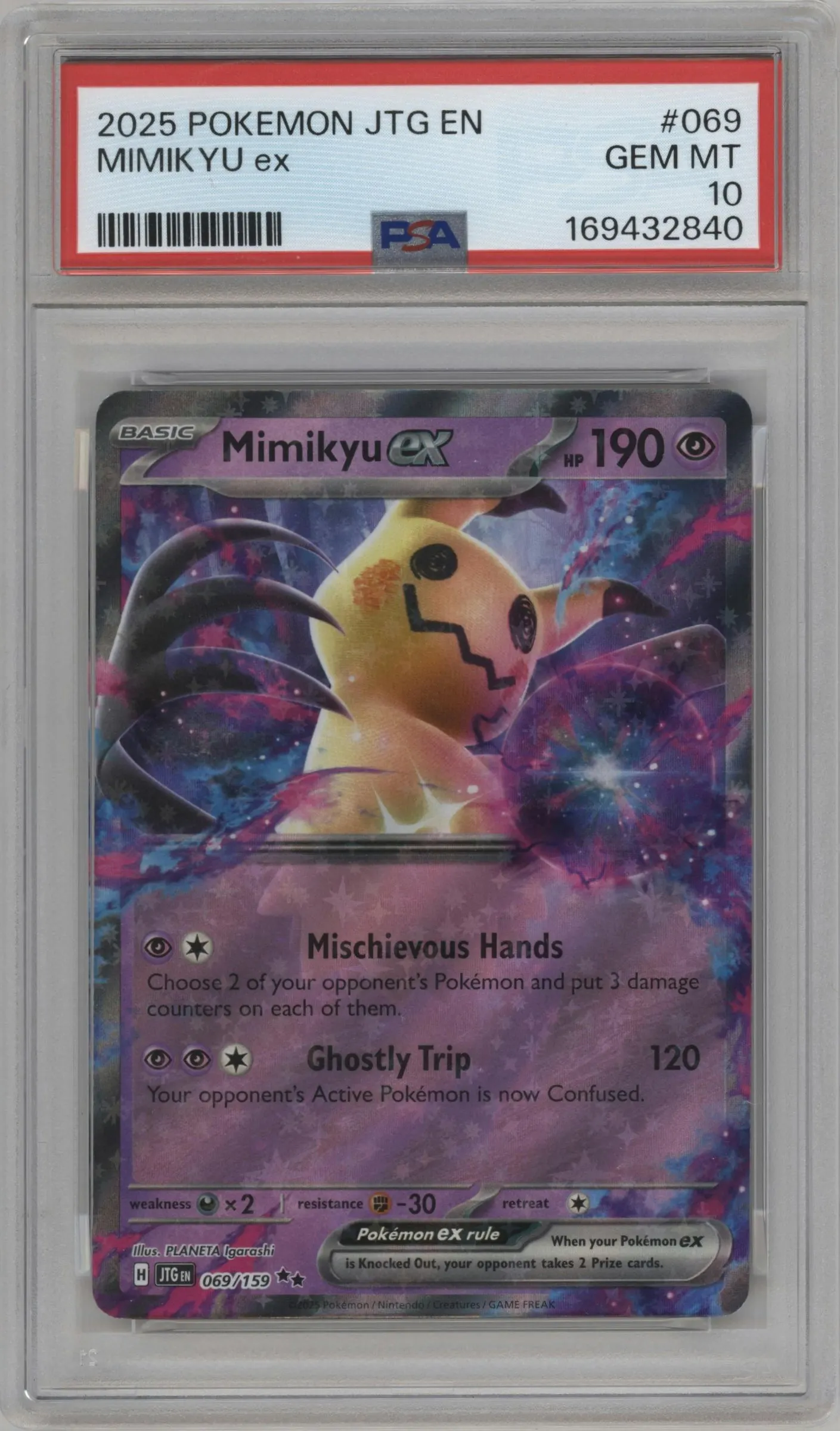 2025 Pokemon SV Journey Together Mimikyu ex #069 PSA 10