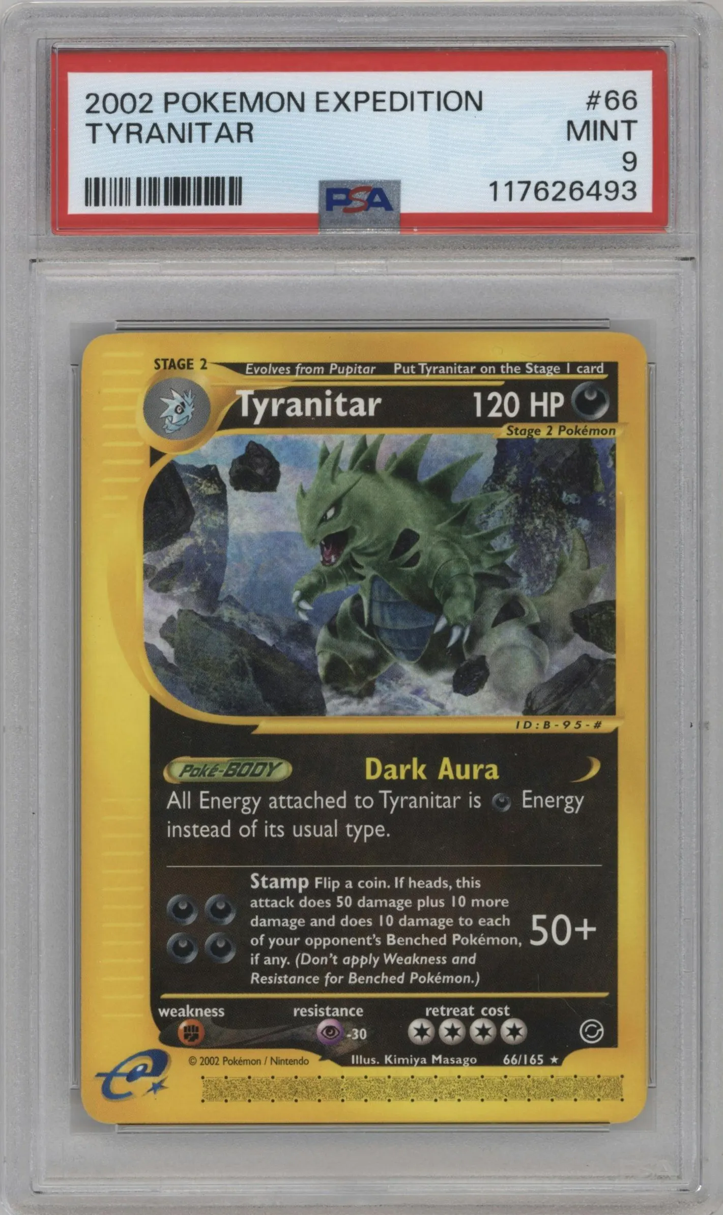 2002 Pokemon E-CARD Expedition Tyranitar #66 PSA 9